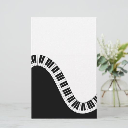 Wavy Curved Piano Keys Briefpapier (Staand voorkant)