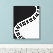 Wavy Curved Piano Keys Canvas Afdruk (Insitu (Houten vloer))