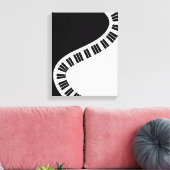 Wavy Curved Piano Keys Canvas Afdruk (Insitu (Woonkamer))