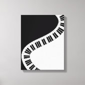 Wavy Curved Piano Keys Canvas Afdruk (Voorkant)