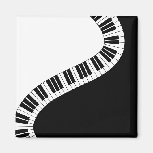 Wavy Curved Piano Keys Magneet (Voorkant)