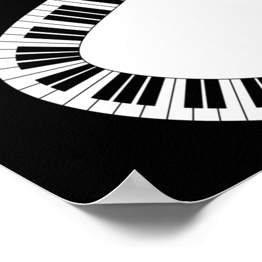 Wavy Curved Piano Keys Poster (Hoek)