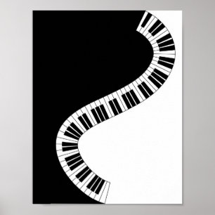 Wavy Curved Piano Keys Poster