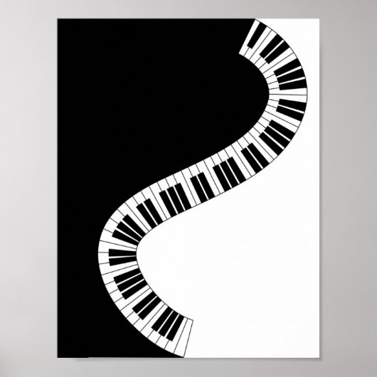 Wavy Curved Piano Keys Poster (Voorkant)