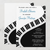 Wavy Curved Piano Keys Vrijgezellenfeest Kaart (Voorkant / Achterkant)