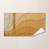 Wavy curves Retro Beige naam Handdoek (Handdoek)