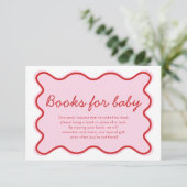 Wavy Curvy Roze en Rode Baby shower Boeken voor Ba Kaart (Staand voorkant)