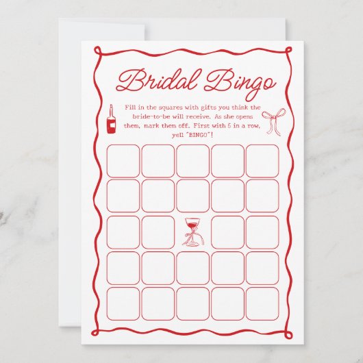 Wavy Dat is Amore Vrijgezellenfeest Bingo Game Kaa Kaart (Voorkant)