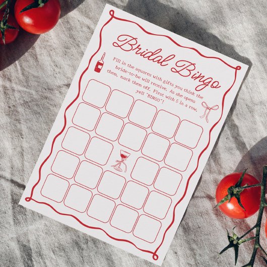 Wavy Dat is Amore Vrijgezellenfeest Bingo Game Kaa Kaart