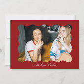 Wavy Deep Red Old Money Bridesmaid Proposal Card Kaart (Achterkant)