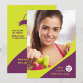 Wavy Design Photo Fitness - uitnodiging (Voorkant / Achterkant)