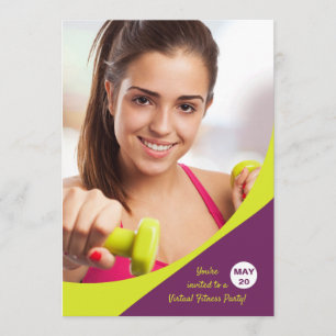 Wavy Design Photo Fitness - uitnodiging