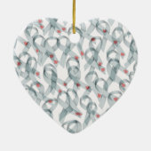 WAVY DIABETES RIBBONS KERAMISCH ORNAMENT (Achterkant)