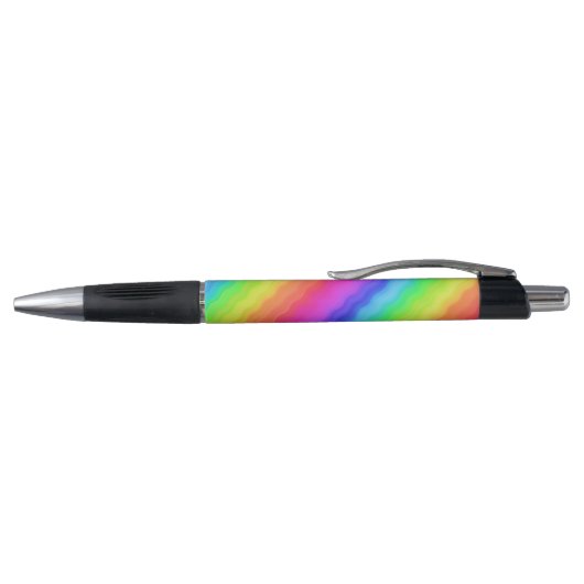 Wavy Diagonal Colorful Rainbow Design Pen (Bovenkant)