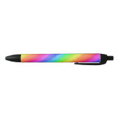 Wavy Diagonal Colorful Rainbow Design Zwarte Inkt Pen (Bodem)