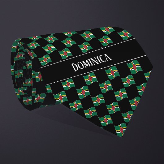 Wavy Dominica-vlagpatroon Stropdas