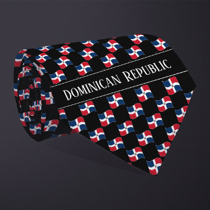 Wavy Dominicaanse Republiek Vlag patroon Stropdas