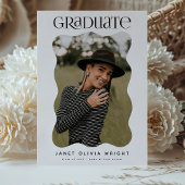 Wavy Edge Afstuderen foto Modern Graduation Party Kaart