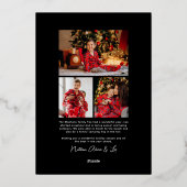 Wavy edge lijst eenvoudige gouden kerstfoto folie feestdagenkaart (Achterkant)