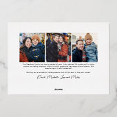 Wavy edge lijst moderne kerstfoto folie feestdagenkaart (Achterkant)