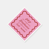 Wavy Edge Pink en Red Pop de Champagne Servet (Hoek)