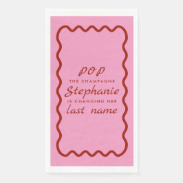 Wavy Edge Pink en Red Pop de Champagne Servet