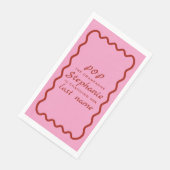 Wavy Edge Pink en Red Pop de Champagne Servet (Hoek)