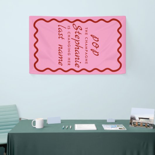 Wavy Edge Pink en Red Pop de Champagne Spandoek (Beurs)