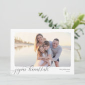 Wavy | Eenvoudige horizontale foto Hanukkah Feestdagenkaart (Staand voorkant)