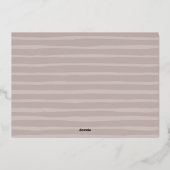 Wavy | Eenvoudige horizontale foto Hanukkah Folie Feestdagenkaart (Achterkant)