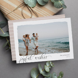 Wavy | Eenvoudige horizontale, vrolijke foto Feestdagenkaart