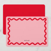 Wavy Eenvoudige Stationery Note Kaart Notitiekaartje (Voorkant / Achterkant)