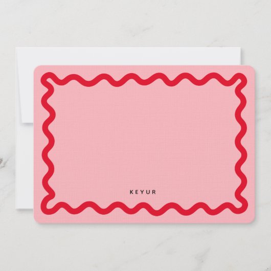 Wavy Eenvoudige Stationery Note Kaart Notitiekaartje (Voorkant)