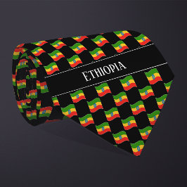 Wavy Ethiopië Vlag patroon Stropdas