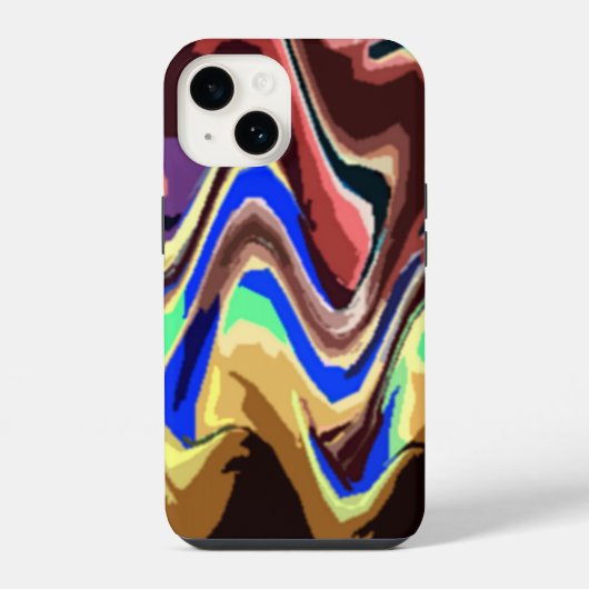 Wavy Fiesta Colors Pattern iPhone Hoesje (Achterkant)