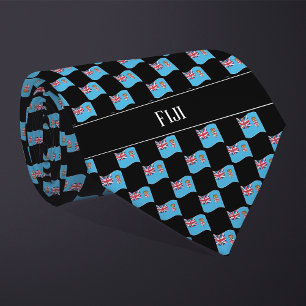 Wavy Fiji-vlagpatroon Stropdas