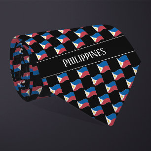 Wavy Filipijnen Vlag Patroon Stropdas