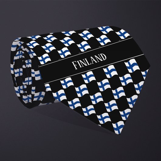 Wavy Finland Vlag Patroon Stropdas