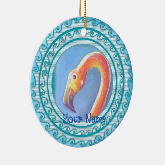 Wavy Flamingo  Keramisch Ornament (Rechts)