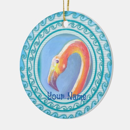 Wavy Flamingo  Keramisch Ornament (Links)
