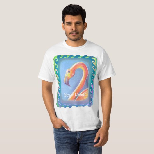 Wavy Flamingo t-shirt (Voorkant volledig)