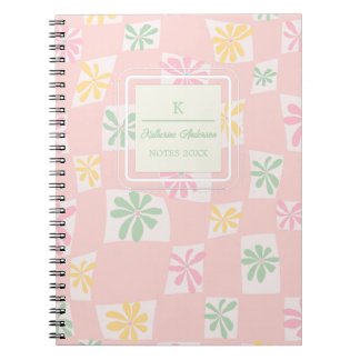 Wavy Floral Check Notitieboek