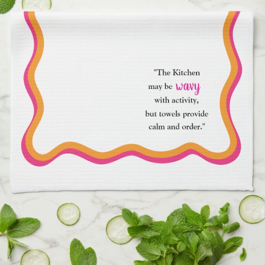Wavy Frame & Whimsical Quote Theedoek (Gevouwen)