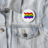 Wavy Freedom Flag Ronde Button 5,7 Cm (In situ)