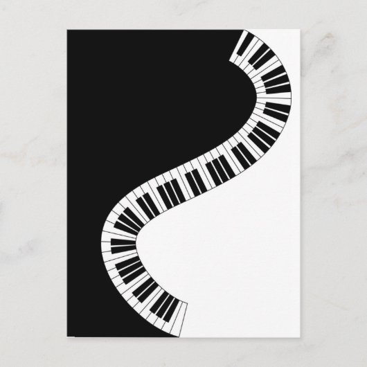 Wavy gebogen pianotoetsenbord briefkaart (Voorkant)