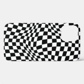 Wavy Gecontroleerd zwart wit checkboard Case-Mate iPhone Case (Achterkant (horizontaal))