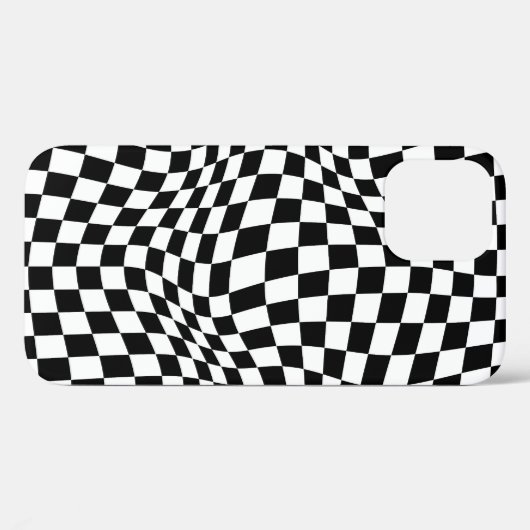 Wavy Gecontroleerd zwart wit checkboard Case-Mate iPhone Case (Achterkant (horizontaal))