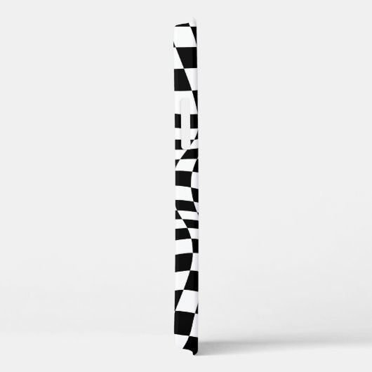 Wavy Gecontroleerd zwart wit checkboard Case-Mate iPhone Case (Achterkant / Rechts)