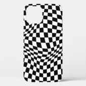 Wavy Gecontroleerd zwart wit checkboard Case-Mate iPhone Case (Achterkant)