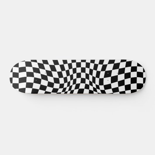 Wavy Gecontroleerd zwart wit checkboard Persoonlijk Skateboard (Horizontaal)